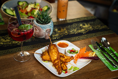 Frisches Thai-Streetfood im thailändischen Restaurant in Nürnberg