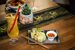 Frische Summerrolls Thai-Streetfood im thailändischen Restaurant in Nürnberg