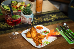 Frisches Thai-Streetfood im thailändischen Restaurant in Nürnberg
