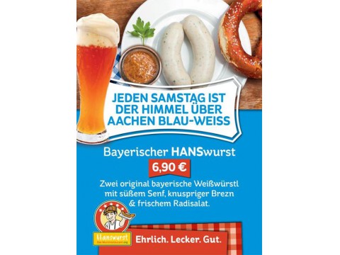 Hanswurst: Jeden Samstag: bayriche Weißwürstel... Lecker