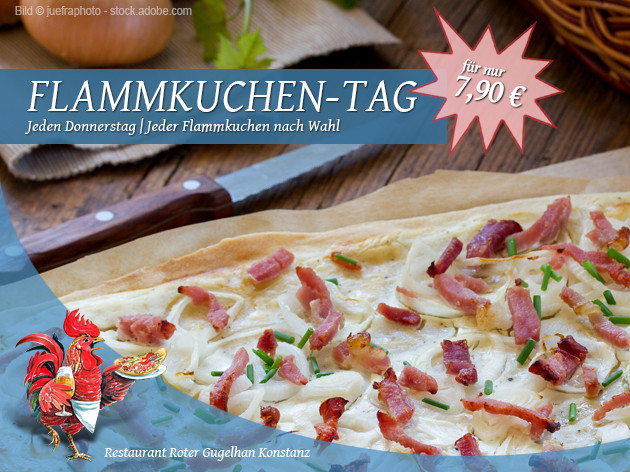 Pizza-Restaurant Roter Gugelhan: Donnerstag ist Flammkuchen-Tag