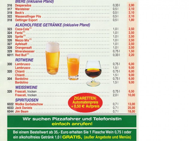 Pizza Zentrum Heimservice: Unsere Speise- und Getränkekarte - 11