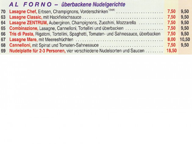 Pizza Zentrum Heimservice: Unsere Speise- und Getränkekarte - 5