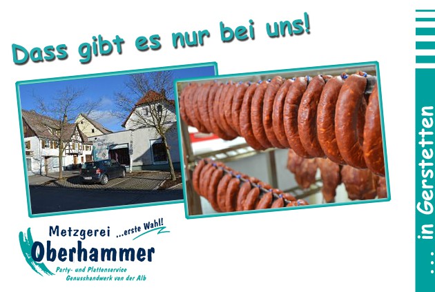 Metzgerei Oberhammer - Gerstetten: Herzlich Willkommen bei der Metzgerei Oberhammer Gerstetten - Zwischen Marktplatz und Kirche
