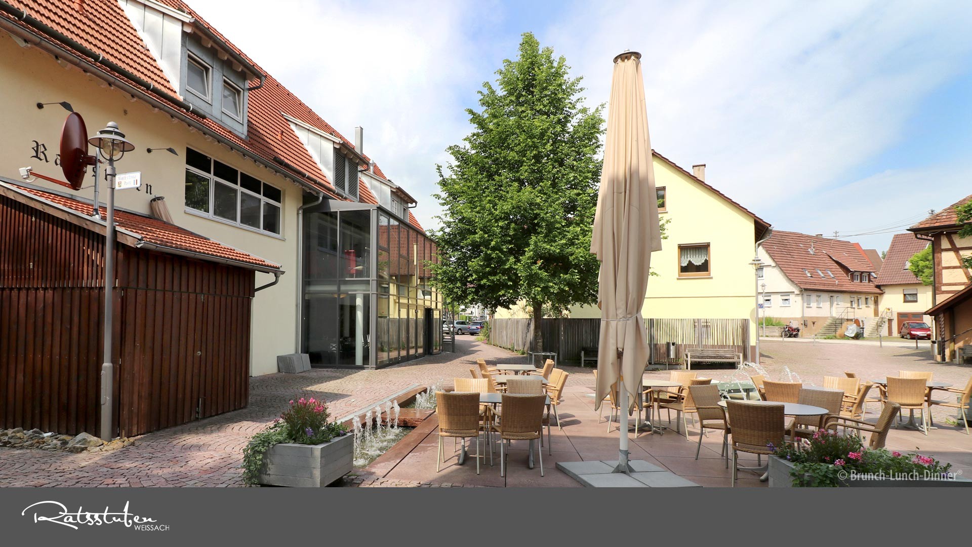 Der Geheimtipp: Ratsstuben Restaurant Weissach - das Ambiente für Ihre Firmenfeier - mit Terrasse in einem schön gestalteten Aussenbereich 