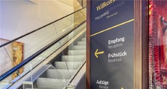 Escalator to reception