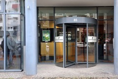 Hotel exterior with logo