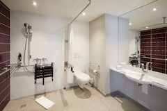 Premier Inn Germany accessible bathroom with walk-in shower