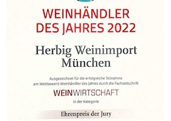 Weinhändler des Jahres 2022 - Weinhandlung | Herbig Weinimport | München