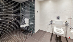 Premier Inn Mannheim City Centre hotel accessible wet room with walk in shower