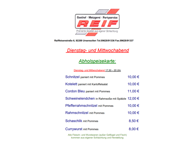 Metzgerei & Partyservice Reif