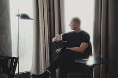 Enjoying coffee with a view
