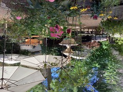 Restaurant Patta in Friedrichshagen, Blick in den Garten. Wir befinden uns ganz in der Nähe vom S-Bahnhof Friedrichshagen.