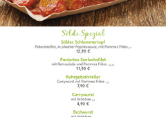 Blumen-Risse, Gartencenter-Dortmund-Sölde, Café, Gartencafé, Karte-Sölde-Spezial, Zusatz-Speisekarte, warmes-Essen, Salat