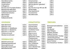 Blumen Risse Kuchenkarte Gartencafé