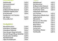 Blumen Risse Kuchenkarte Gartencafé Kreuztal