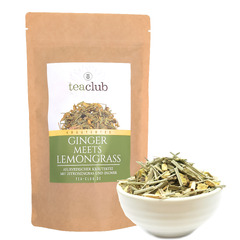 Fruchtig-frisches Zitronengras und würziger Ingwer ergänzen sich perfekt und werden durch die natürliche Süße der Süßholzwurzel abgerundet. Dieser Tee kombiniert den europäischen Wellness-Gedanken mit der indischen Ayurveda Lehre und eignet sich hervorrag