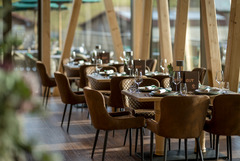 Der Restaurantbereich des Hofgut-Restaurants.