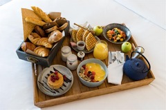 Room service breakfast in bed