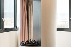 Modern fireplace in the Panorama Suite