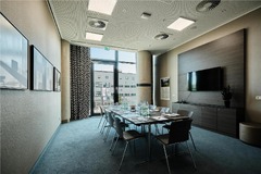 Kanzlerbungalow Conference Room at Radisson Blu Hotel Bonn with modern design and natural daylight.
