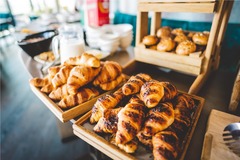 Freshly baked croissants and pastries.