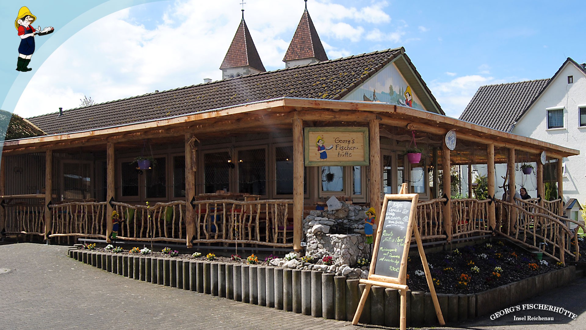 Georg's Fischerhütte, Reichenau - bei Sankt Peter und Paul: Fischrestaurant mit großer Terrasse und Seeblick